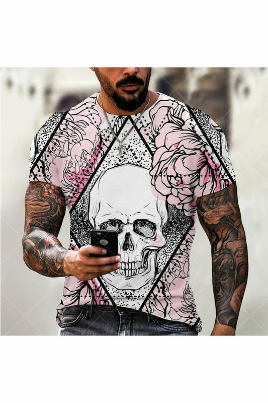 Skull 3D Printed Oversized T Shirt