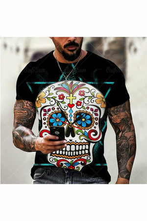 Skull 3D Printed Oversized T Shirt