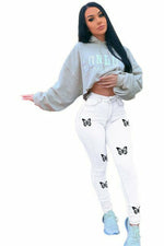 Printed High Waist Jeans
