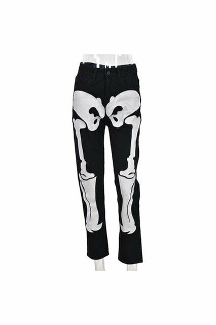 Skull Print Cyber Jeans